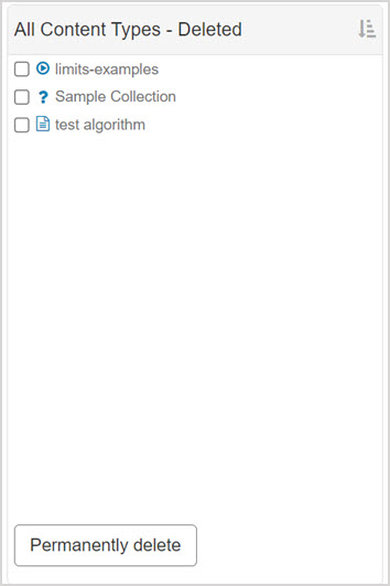 Previous content is no longer in the list under Deleted pane.